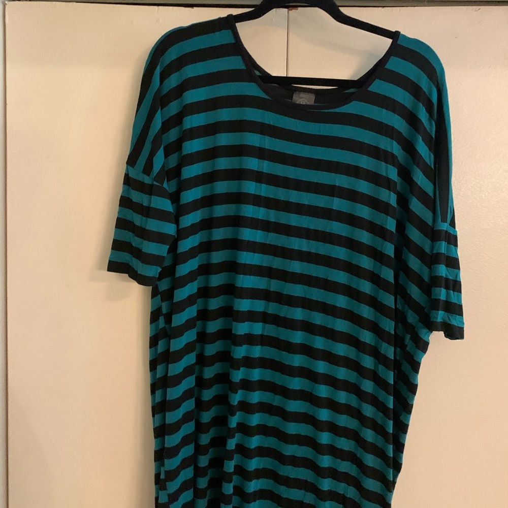 Stripe knit T-shirt dress